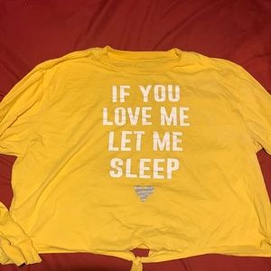 Yellow long sleeve crop top